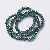 Electroplate Transparent Glass Beads Strands X-EGLA-A034-T4mm-Q15-2