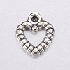 Antique Silver Plated Tibetan Style Zinc Alloy Heart Pendants X-AC0324-2