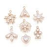 Brass with Cubic Zirconia Pendants KK-T072-51G-1