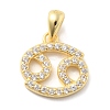925 Sterling Silver Micro Pave Clear Cubic Zirconia Pendants STER-Z012-06G-10-2