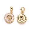 Brass Micro Pave Clear Cubic Zirconia European Dangle Charms OPDL-L016-01G-2