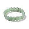 Natural Green Aventurine Oval Beaded Stretch Bracelet G-E010-01H-1
