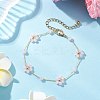 Glass & ABS Plastic Imitation Pearl Beads Link Bracelets BJEW-JB12572-04-2