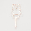 Alloy Bunny Open Back Bezel Pendants TIBE-S308-08RG-3