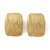 304 Stainless Steel Textured Rectangle Stud Earrings for Women EJEW-S001-06-1