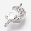 Brass Micro Pave Cubic Zirconia Links ZIRC-G098-71P-1