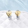 Brass Micro Pave Clear Cubic Zirconia Hoop Earrings EJEW-H158-19B-GP-2