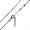Non-Tarnish 304 Stainless Steel Round Snake Chain Necklace for Men Women NJEW-K245-012C-3