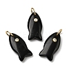 Natural Obsidian Pendants X-G-A297-01G-09-1