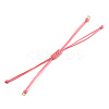 Korean Waxed Polyester Cord Braided Bracelets X-MAK-T010-06G-1