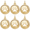 10Pcs Brass Micro Pave Cubic Zirconia Pendants KK-BBC0010-78-1