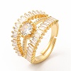 Clear Cubic Zirconia Diamond Adjustable Ring RJEW-F142-01G-1