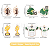 8Pcs 4 Styles Rugby Theme Alloy Enamel Pendants ENAM-YW0004-63-3