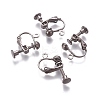 Rack Plated Brass Screw Clip-on Earring Findings KK-P169-04B-1