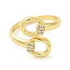 Brass Micro Pave Cubic Zirconia Cuff Rings RJEW-P102-12G-2