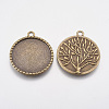 Flat Round Tibetan Style Pendant Cabochon Settings LS-TIBEP-K020kg-06AB-NR-2