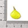 Brass Enamel Shell Shape Charms KK-I378-12G-C-4