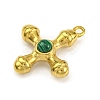 Synthetic Malachite & 304 Stainless Steel Cross Pendants LS-STAS-H221-01G-04-2