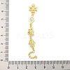 Rack Plating Brass Clear Cubic Zirconia Flower Elephant Hamsa Hand Connector Charms KK-G513-39G-3