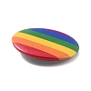 Flat Round Rainbow Strip Iron Brooch JEWB-P009-A01-3