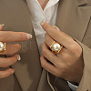 304 Stainless Steel & Imitation Pearl Finger Rings FS-WG0396A-01-2