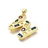 Brass Micro Pave Clear Cubic Zirconia Pendants KK-G521-01G-W-01-2