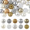 50Pcs 10 Styles Transparent Resin Rhinestone Graduated Beads RESI-YW0004-41-1