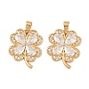 Brass Micro Pave Clear Cubic Zirconia Pendants KK-G552-06G-1