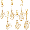 6Pcs 3 Styles Moon Alloy Swivel Lobster Claw Clasps & Brass Cable Chains AJEW-SC0003-98G-1