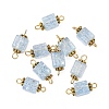10Pcs Transparent Crackled Glass Cube Connector Charms PALLOY-JF03944-1