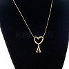 304 Stainless Steel Heart with Initial Pendant Necklaces for Women FS-WG4DC9E-01-2