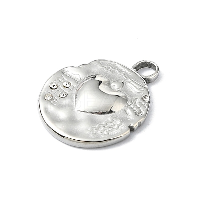 304 Stainless Steel Rhinestone Pendants STAS-L022-446P-1
