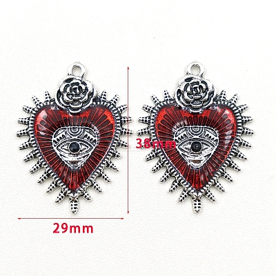 Gothic Style Alloy Resin Pendants PW-WGE8991-01-1