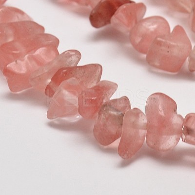 Cherry Quartz Glass Chip Beads Strands G-L269-41-1
