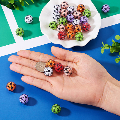 30Pcs Sport Theme Resin Rhinestone Beads RESI-TA0003-96B-1