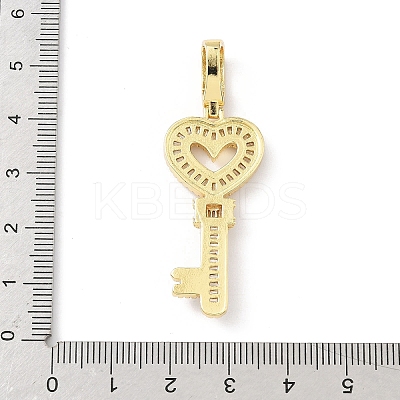 Brass Micro Pave Clear Cubic Zirconia Pendants KK-B141-04G-03-1