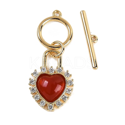 Natural Carnelian Toggle Clasps KK-P283-39G-1