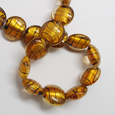 Handmade Silver Foil Glass Beads FOIL-R055-M-1