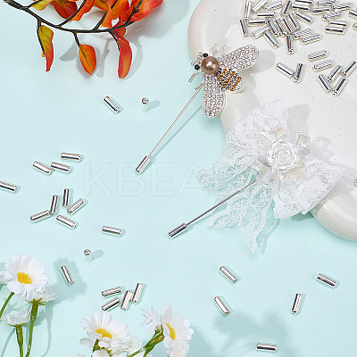 100Pcs Brass Brooch Findings MAK-SC0001-31-1