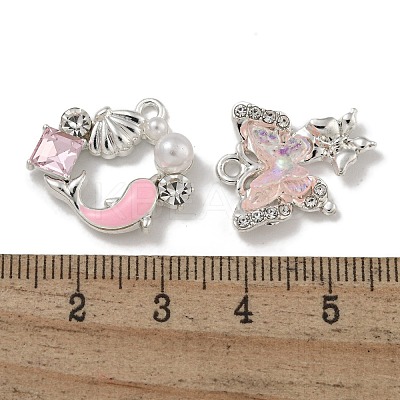 Alloy Rhinestone & Enamel Pendants PALLOY-F312-02S-1