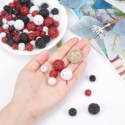 90Pcs 9 Style Resin Rhinestone Graduated Beads RESI-AR0001-41-1