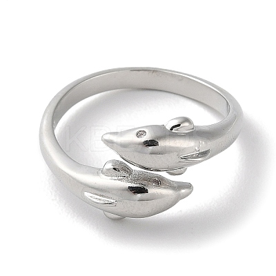 Brass with Cubic Zirconia Open Cuff Rings RJEW-Z017-01P-1