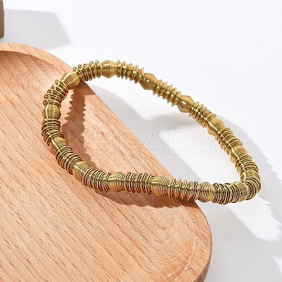 304 Stainless Steel Stretch Bangles for Women BJEW-P315-02B-G-1