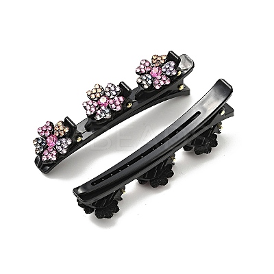Fashion Double Layer Resin Rhinestone Alligator Hair Clips Sets PHAR-P005-25-1