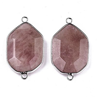 Natural Strawberry Quartz Links Connectors G-T131-48P-03-1