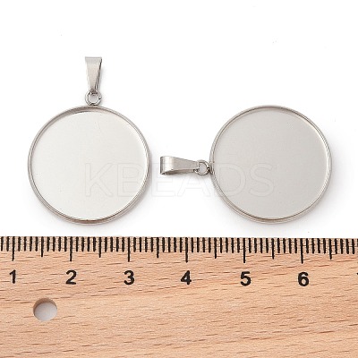 304 Stainless Steel Pendant Cabochon Settings STAS-I328-01H-P-1