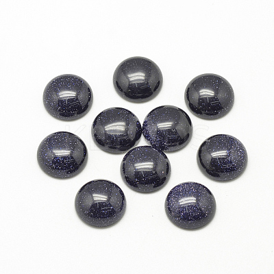 Synthetic Blue Goldstone Cabochons X-G-R416-8mm-34-1