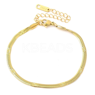 304 Stainless Steel Herringbone Chain Bracelets for Women LS-BJEW-U019-04G-06-1
