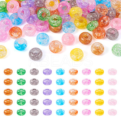 90Pcs 9 Colors Transparent Crackle Acrylic Beads MACR-TA0001-28-1