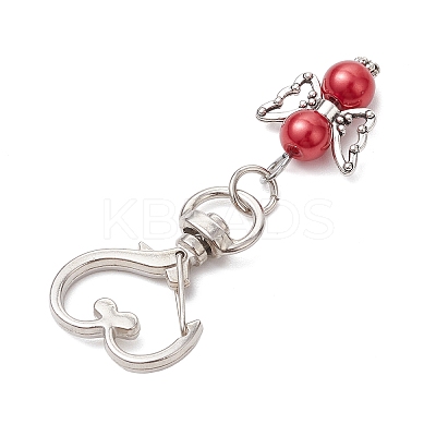 Angel Glass Pearl Pendant Decoration HJEW-JM02597-01-1